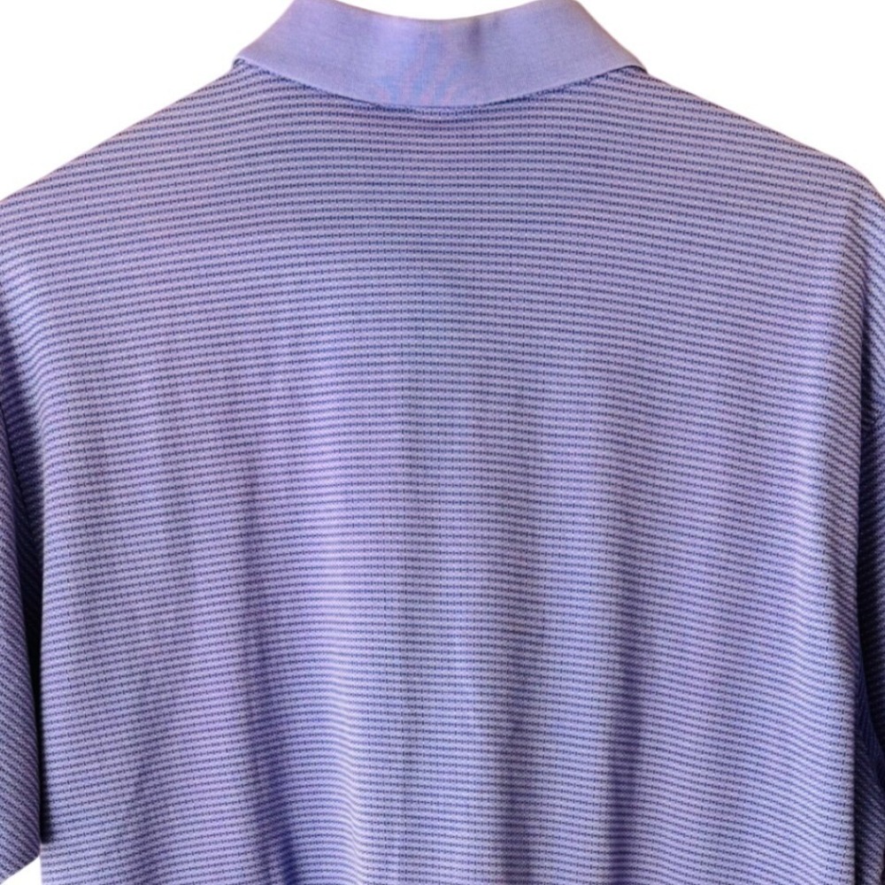 Peter Millar Mens XL Purple Micro Stripe Cotton Short Sleeve Polo Shirt Golf - Picture 10 of 10